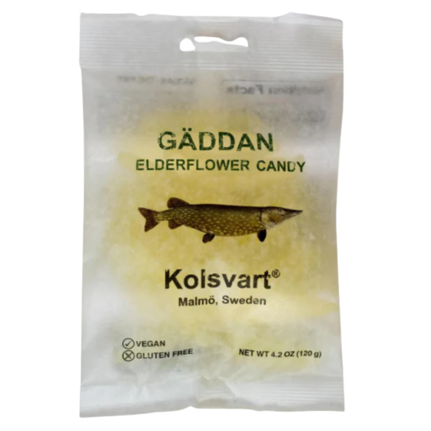 Kolsvart Gäddan Elderflower Candy Fish