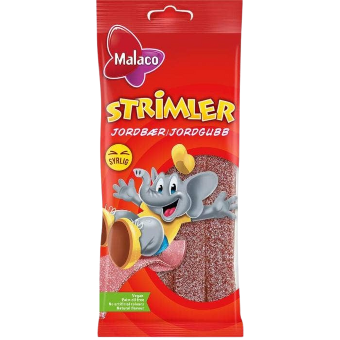 Malaco Strimler Strawberry Belts 80g Bag