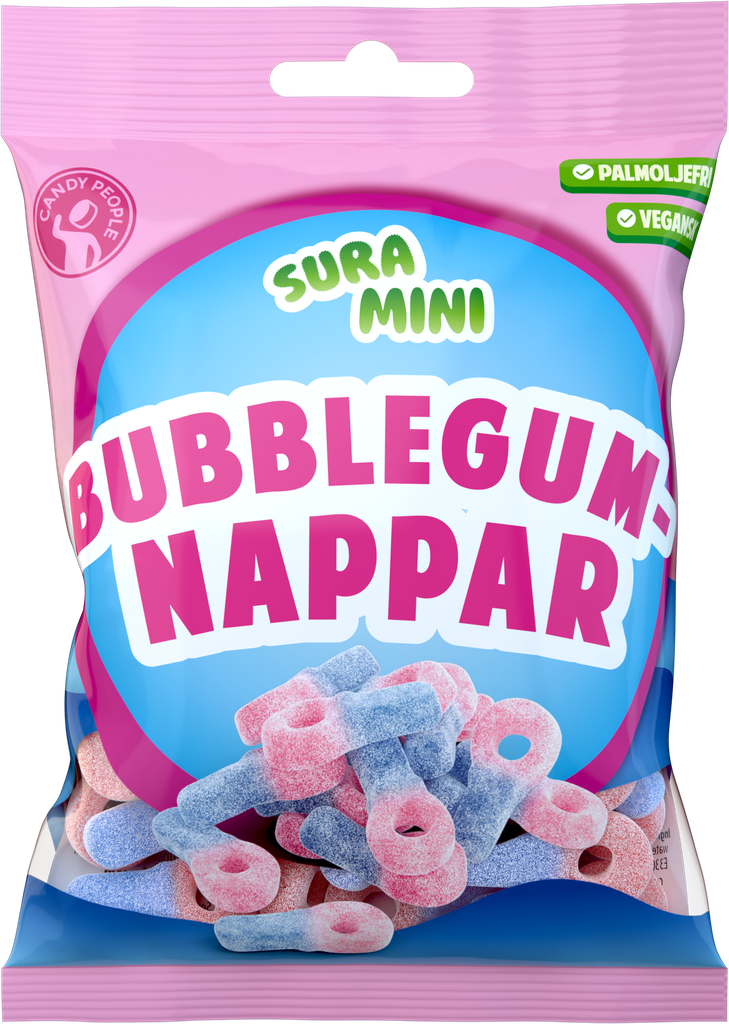 Candy People Sour Bubblegum Dummies 70g Bag