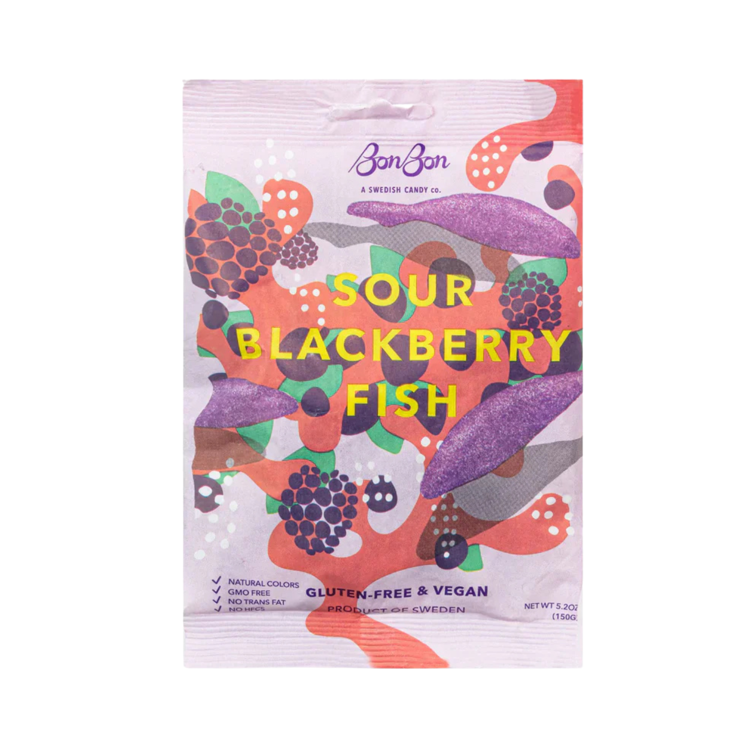 BonBon Sour Blackberry Fish 4.2oz Bag