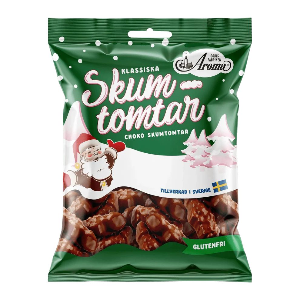 Skumtomtar Chocolate Covered Foam Santas